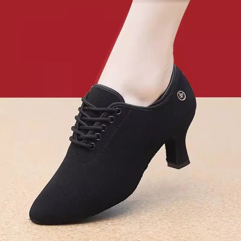 High Heels Oxford Professional Latin Dance Shoes Women Soft Teacher Fine Heel Teacher Shape Friendship Square Dance Sneakers