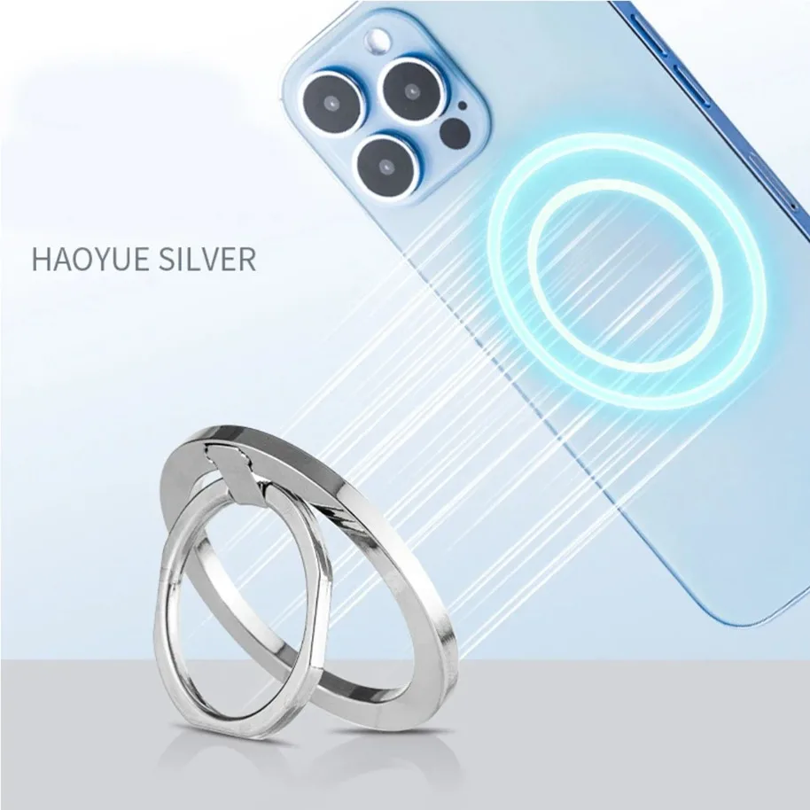 

Universal Portable Phone Holder Foldable Magnetic Finger Ring Stand For Magsafe iPhone 17 16 15 14 12 Pro Max Cellphone Bracket