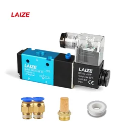 3V110 3V210 3V310 LAIZE Pneumatic 3/2 Way Solenoid Valve 2 Position 3 Port Pilot-Operated Single Electric Control