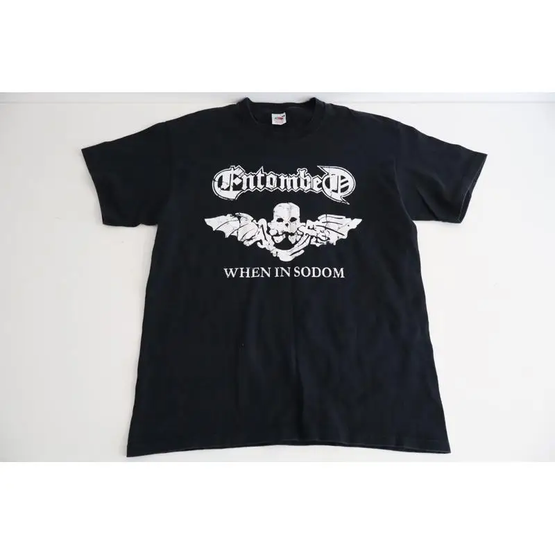 Entombed When in Sodom Band Tee Fruit of the Loom Algodón pesado vintage grande