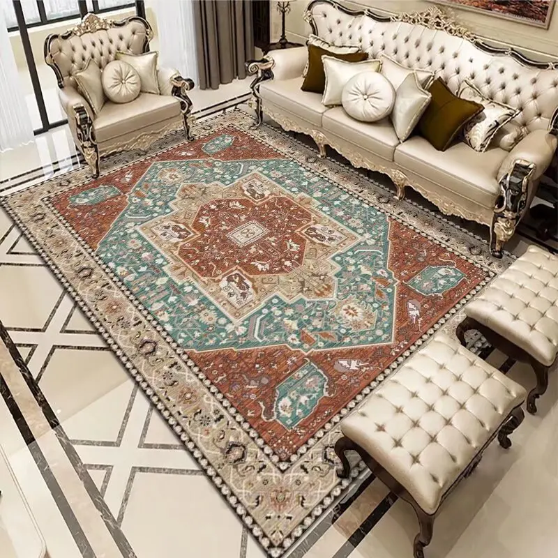 Retro Persian Living Room Rugs Home Decoration Luxury Carpet Large Area Coffee Tables Mat Non-slip Washable Bedroom Rug Alfombra