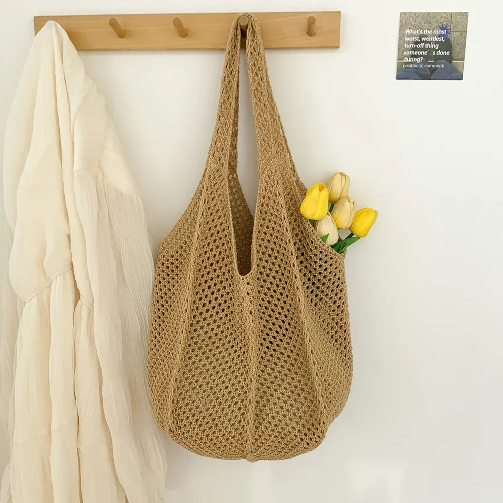 Women's Shoulder Bags Casual Straw Wicker Woven Ladies Handmade Totes Large Capacity Summer Beach Female's Messenger Bag Gift