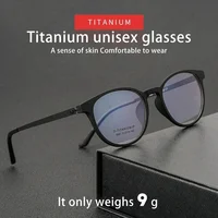 CAIDERONI-gafas de lectura con montura redonda para mujer, lentes ultraligeras para miopía, antiluz Azul, de titanio, graduadas, personalizables, 3091