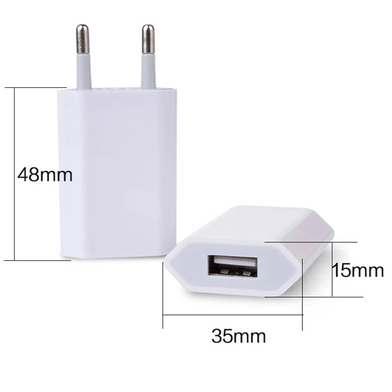 5V 1A Phone Charger Adapter USB Charging EU For Iphone 13 Xiaomi Huawei Samsung Power Supply 5Volt USB Phone Adapter Travel Plug