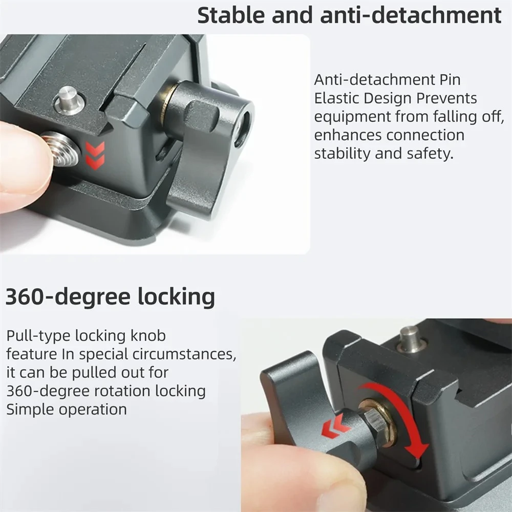 Metal NATO Clamp Quick Mount Adapter for DJI RS2/RS3/RS4/Mini Pro Camera Cage with Arca Base