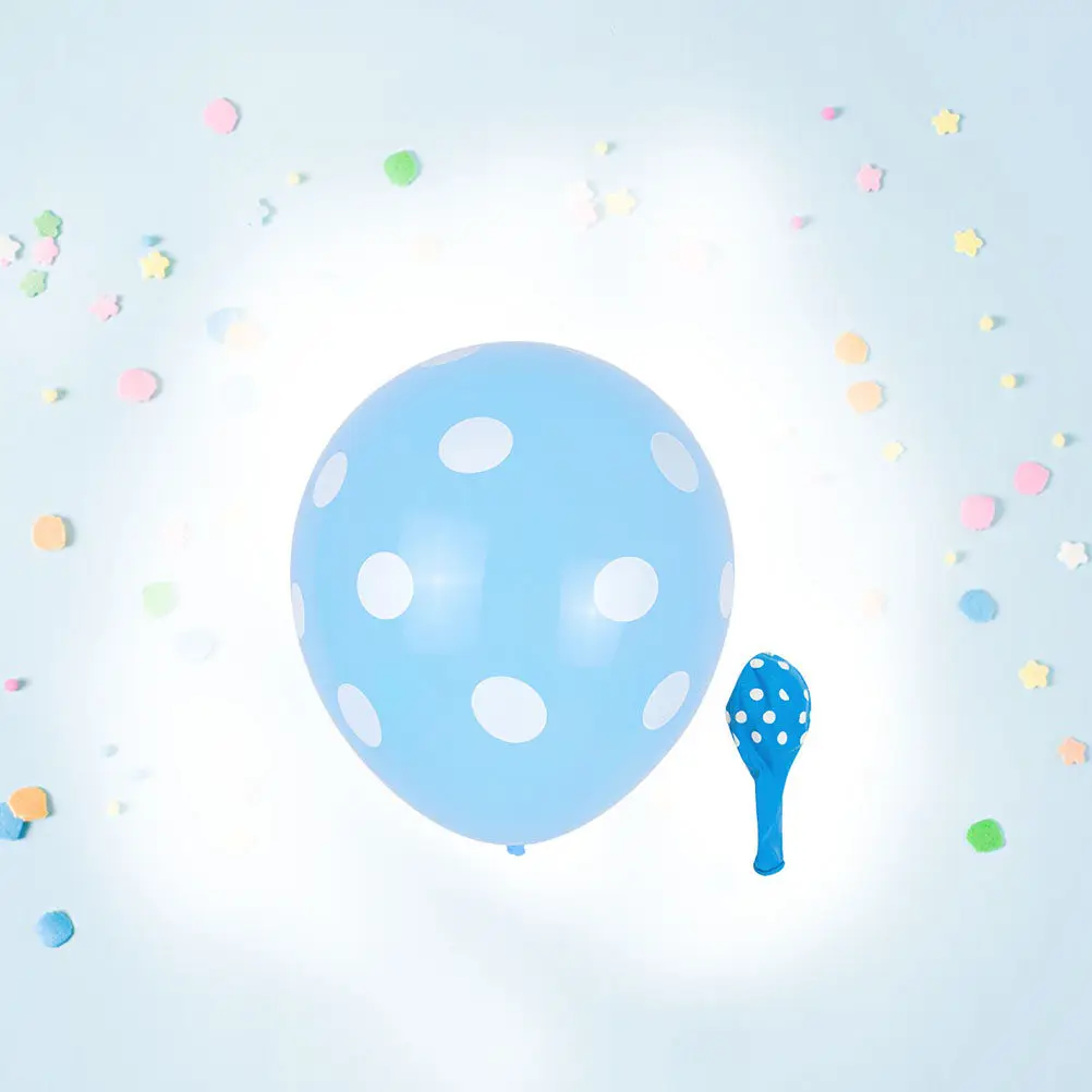 

100 шт. латексных шаров в горошек, 12 дюймов, многоразовые, для вечеринок, свадеб, мероприятий, декораций, наполняемые гелием или воздухом