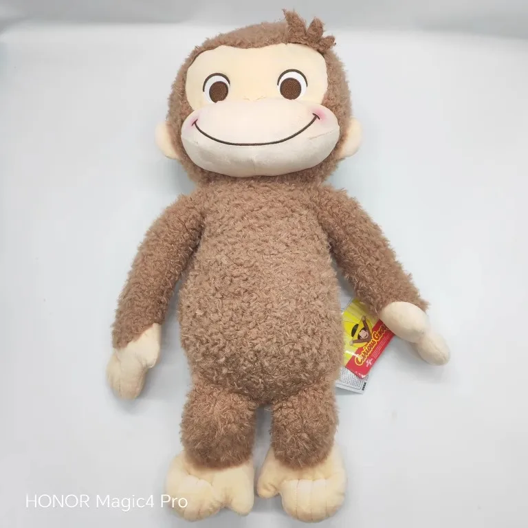 Novo bonito anime curioso george macaco de pelúcia crianças animais de pelúcia brinquedos para crianças presentes grande 55cm