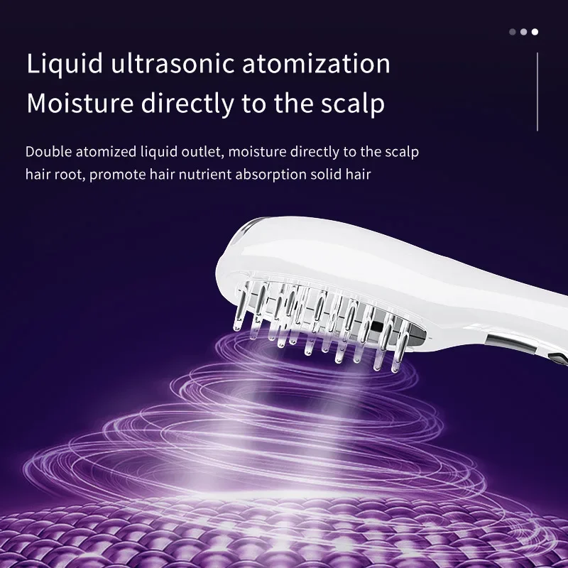 Hair Moisturizing Ultrasonic Atomizing EMS Ion Electric Red Light Minoxidil Medicated Head Massager