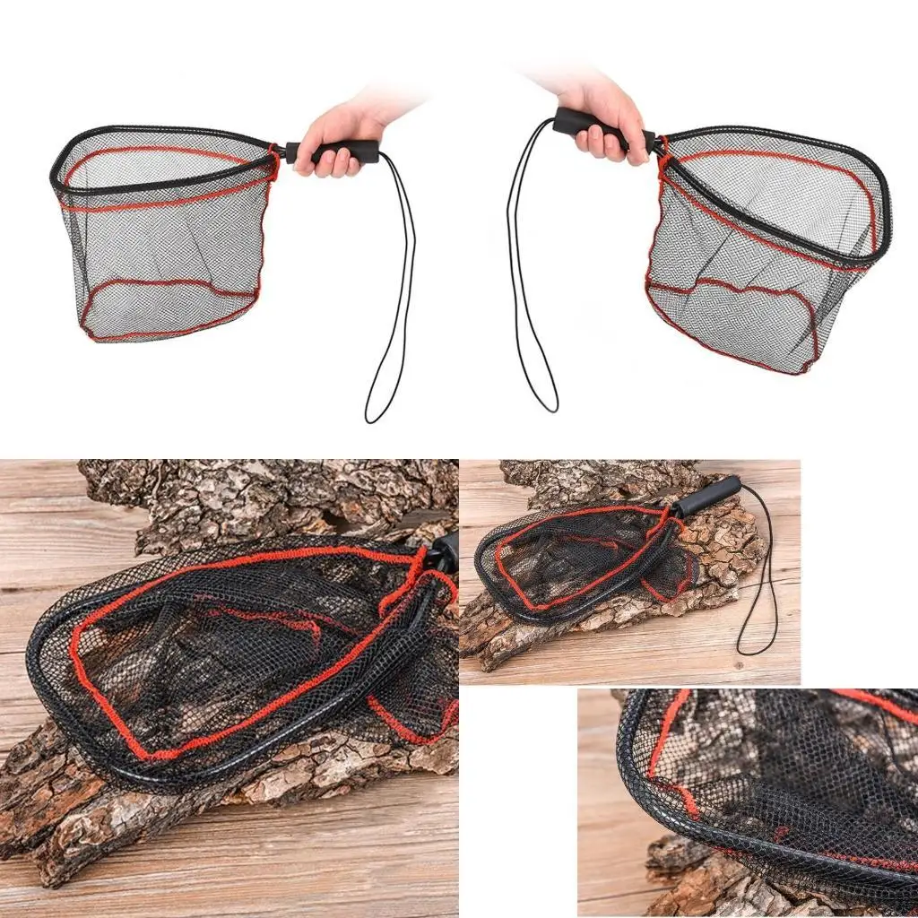 bass fishing landing net LBW Folding Rubber with Handle, Saltwater or Freshwater Collapsible Kayak Fishing Net, Catfish, Bass, Trout Net The stealthy black mesh features dipped Fishing Landing Net with Aluminum