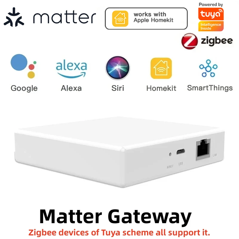 Matter Protocol Smart Thread Hub Zigbee Smart Home Bridge Matter Gateway Hub Support Tuya Siri Homekit Smartthings Alexa Google