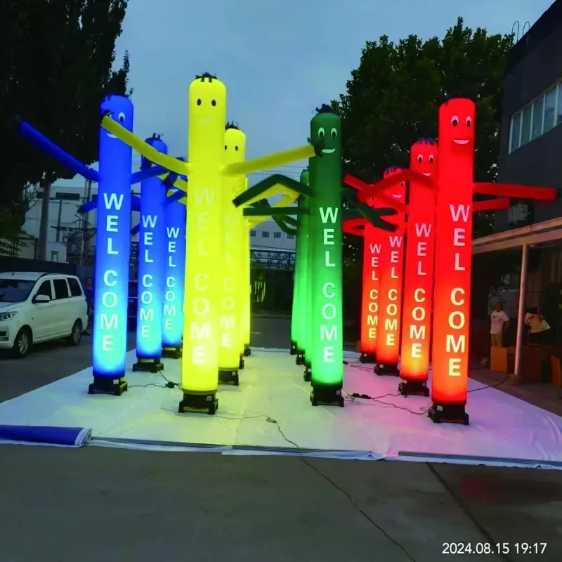 Inflatable Ad Tube Wave Men Inflatable Sky Air Dancer with logo