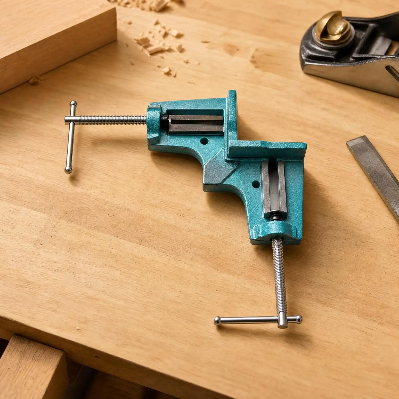 90 Degree Right Angle Clamp Cast Iron Woodworking Corner Clamp for Cabinet Making Picture Frame Joining Tool with Screw Handle