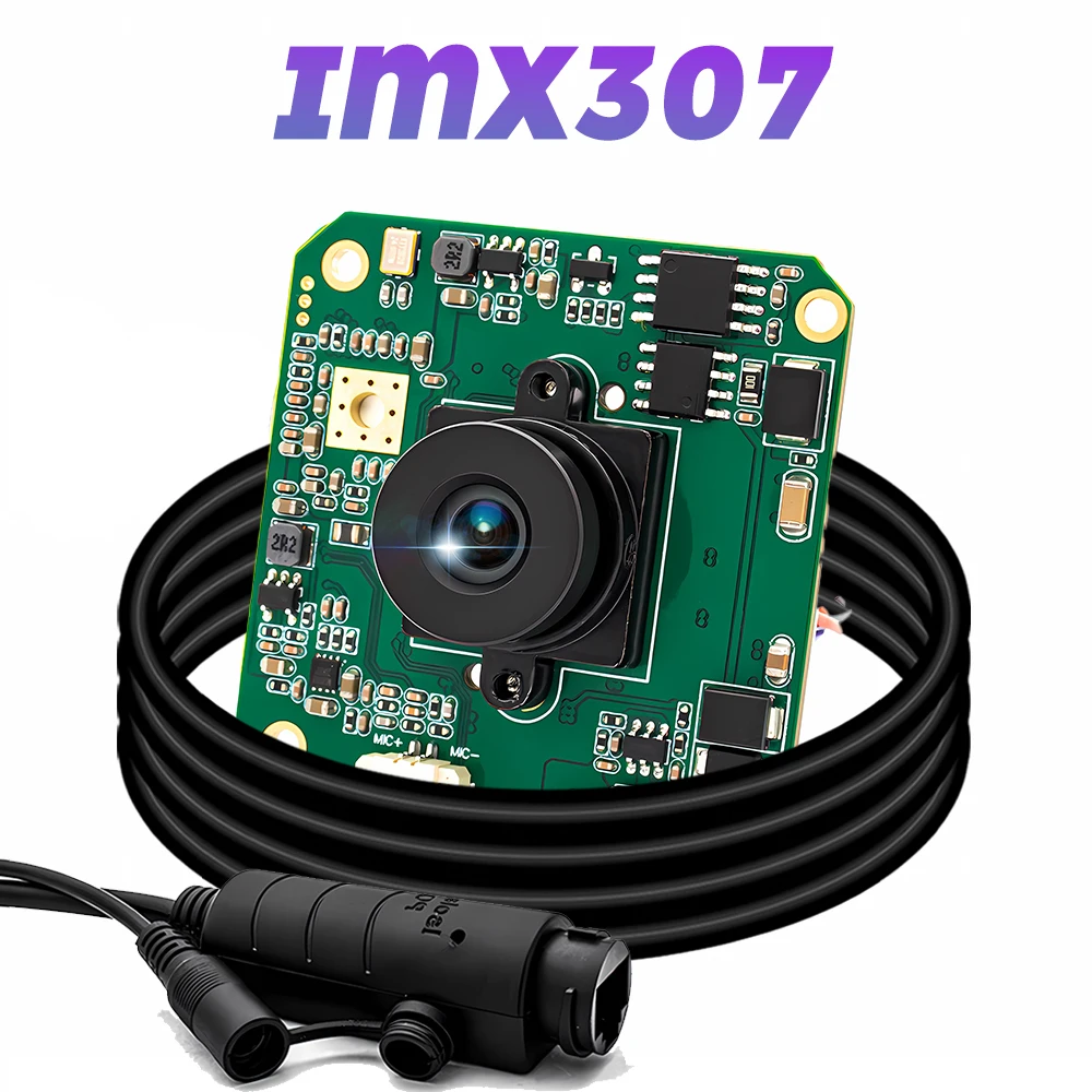 

WGWK Industrial IP Camera Module 1080P 60FPS IMX307 Sensor HD Starlight Low illumination 4.6mm 63° No Distortion RTSP Onvif SDK