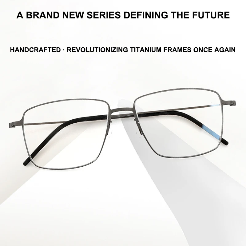 

Luxury Thin-Rimmed Pure Titanium Glasses Frames Screwless Ultra-Lightweight Eyeglasses Men's Business Casual Spectacles