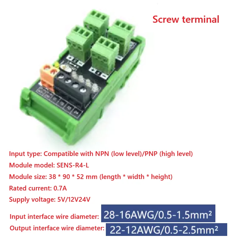 

4/6-channel proximity switch sensor terminal block two-wire three wire PLC input module photoelectric adapter board NPN/PNP