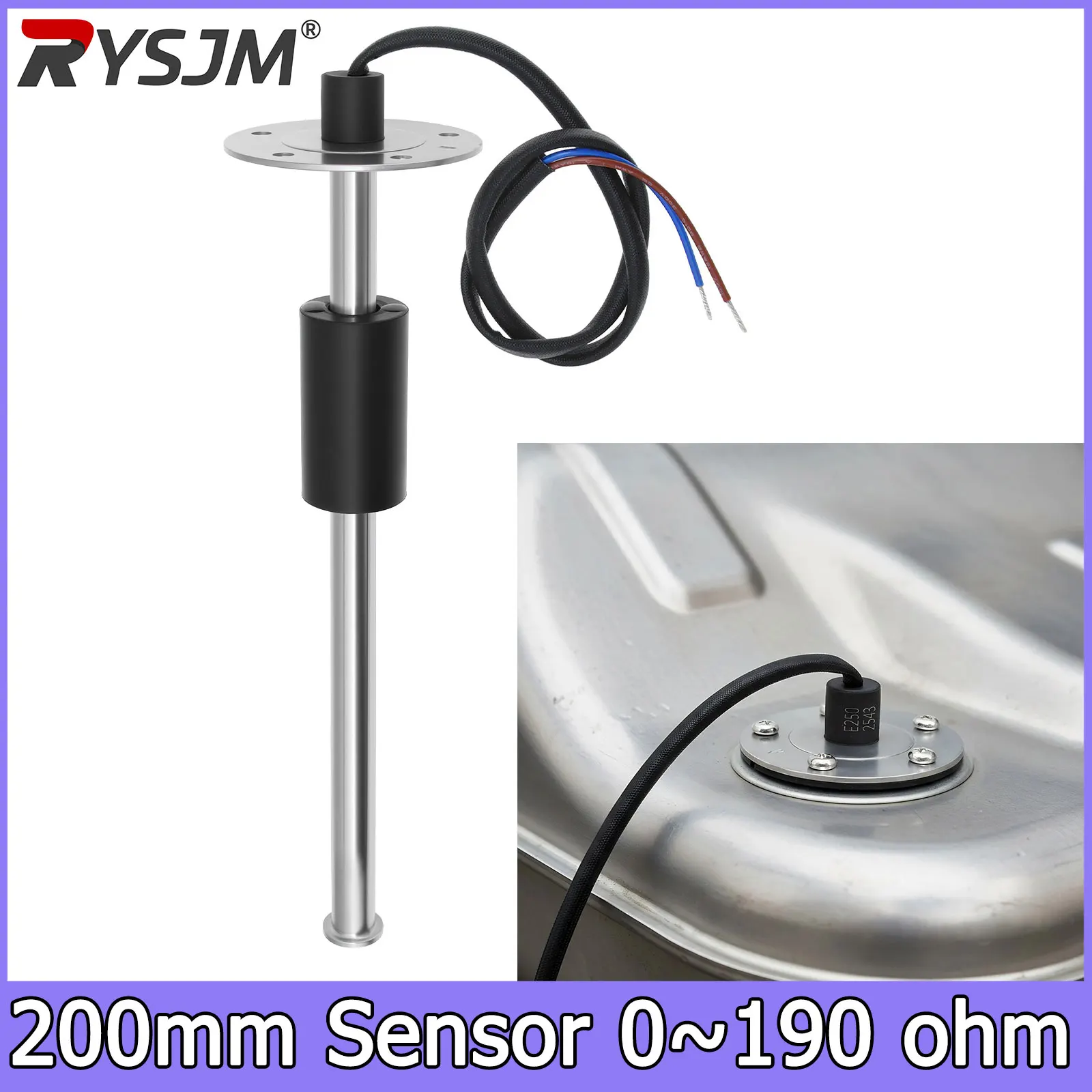 

Датчик уровня топлива 200 мм, 0-190 Ом, для морских судов, яхт, автомобилей, баков для воды и жидкостей, 1 шт.