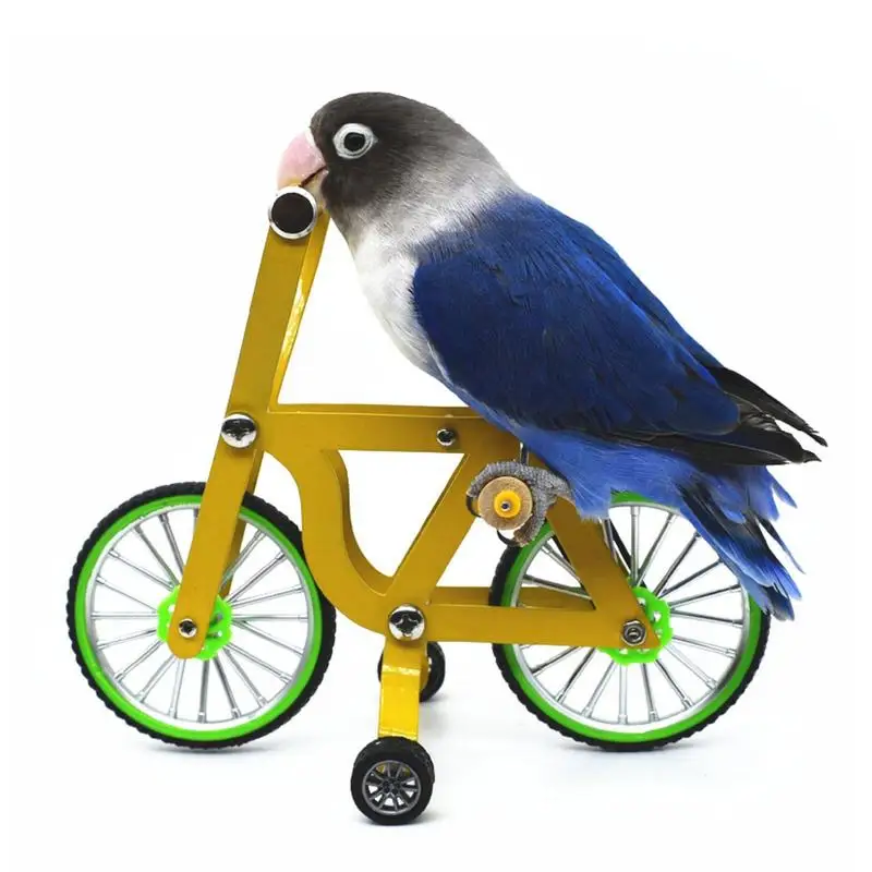 Parrot Bicycle Toy Bird Training Intellectual Toys Supplies Table Top Trick Prop Bird Interactive Plaything Bird Supplies