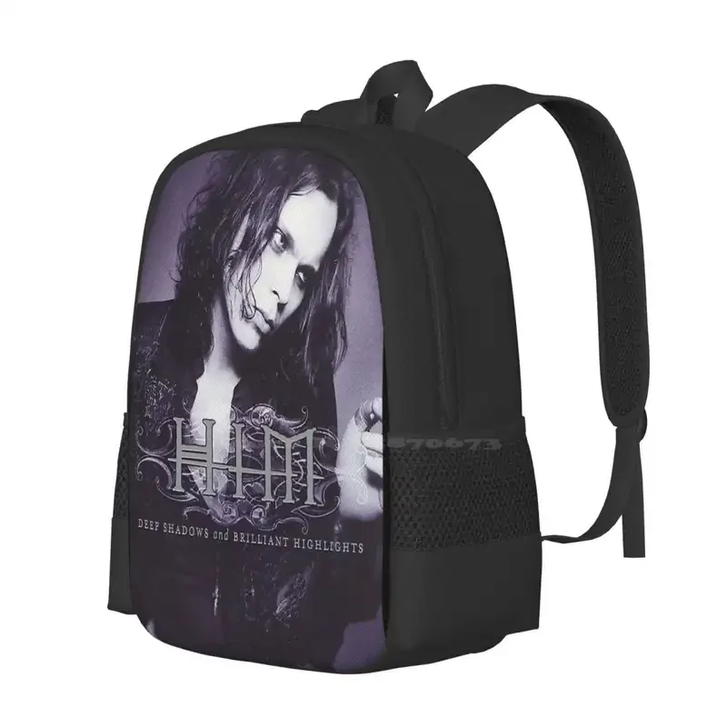 Him Band Deep Shadows And Brilliant Highlights Cover Heartagram Ville Valo Hot Sale Schoolbag Backpack Fashion Bags Him Band