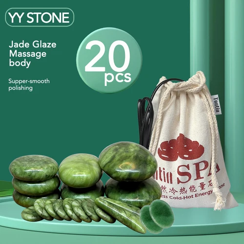 Tontin Jade terapia de glaseado juego de masaje de piedra caliente masajeador de espalda piedras para el cuidado de la salud para masaje columna vertebral piedra de basalto spa