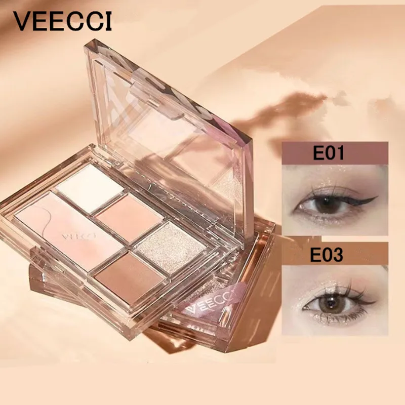 

Veecci Eyeshadow Palette Five Color Matte Pearlescent Powder Earth Color Long Lasting Eye Makeup Eyeshadow