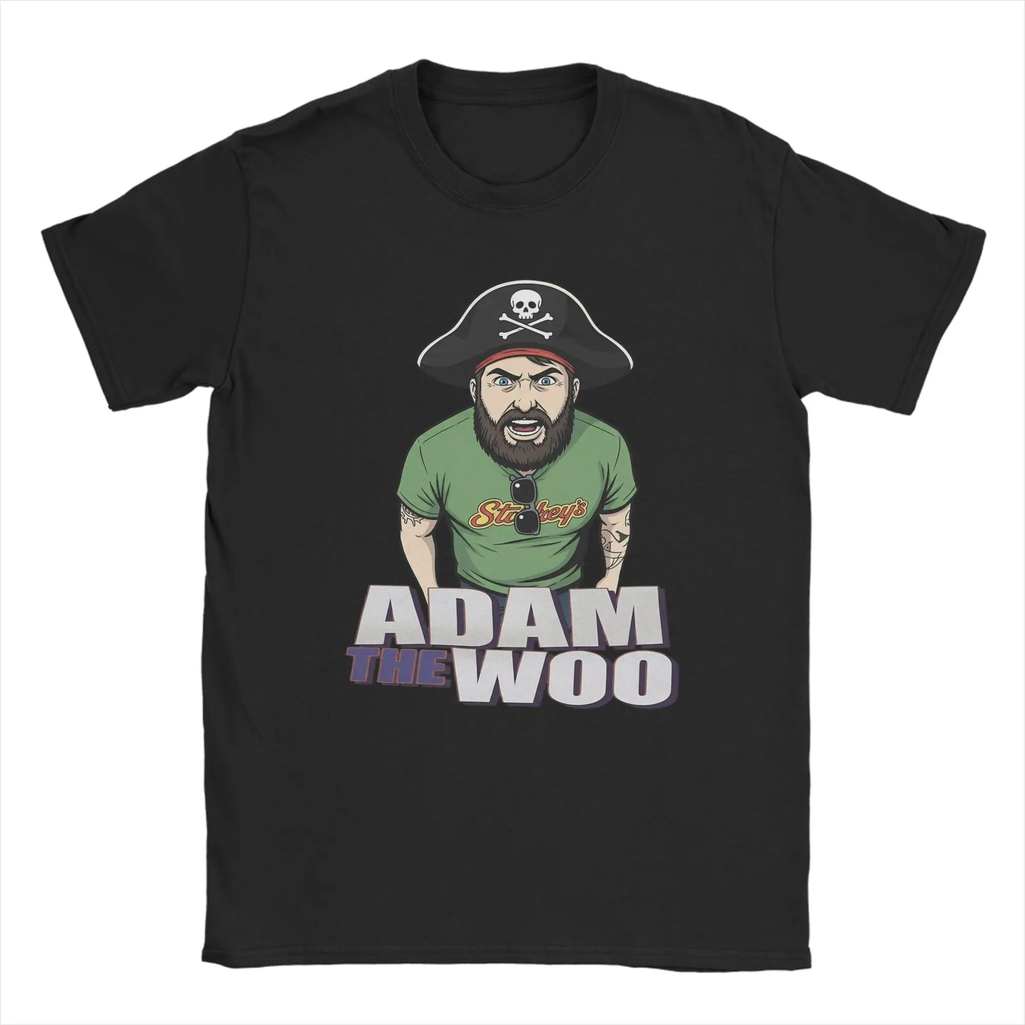 

Men's T-Shirt Vlogger Fan Art Adam the Wooo Leisure Pure Cotton Tees Short Sleeve T Shirts Round Collar Tops 4XL 5XL 6XL