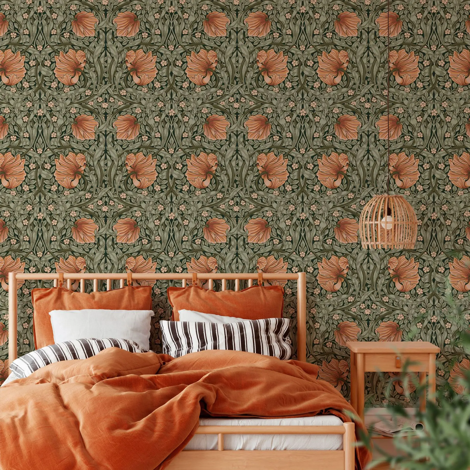 Peel and Stick Vine Floral Wallpaper Bedroom Self Adhesive Waterproof Contact Wall Paper for Kitchen Cabinet Furniture
