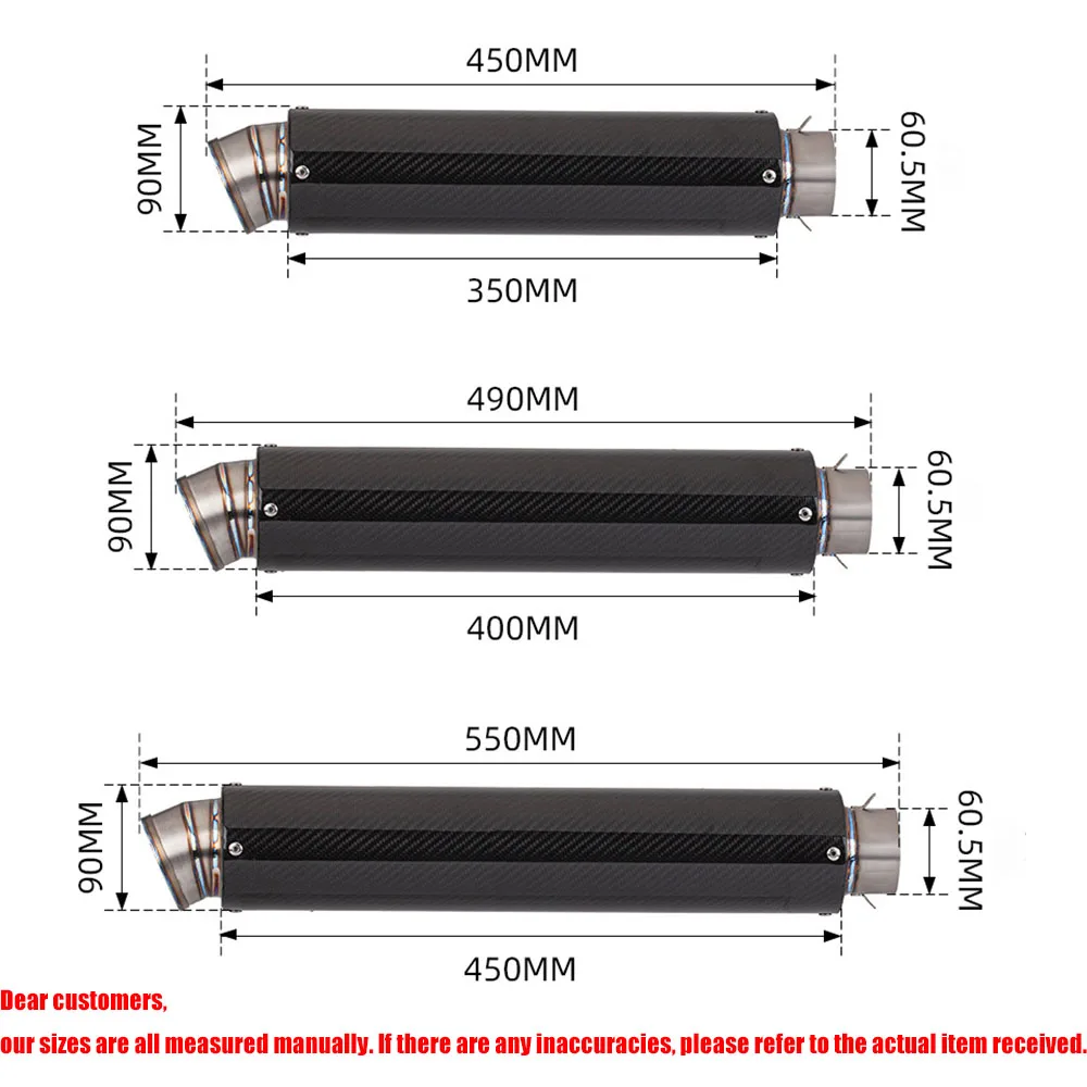 مشروع 60 مللي متر دراجة نارية عامة NINJA400 Z900 R3 R6 GP سبائك التيتانيوم ألياف الكربون الذيل القسم يوشيمورا العادم