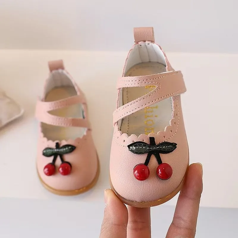 Non Slip Waterproof Winter Toddler Girls Learning Shoes Super Fiber Composite Cartoon Cherry Princess Style 2026 New