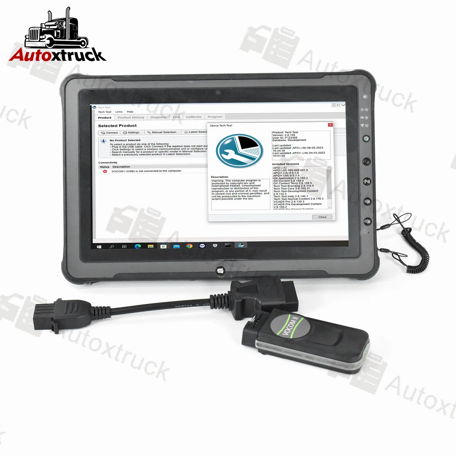 

Getac F110 Tablet 88894200 For VOCOM II mini 2.8.150 Vocom2 mini Truck Bus Construction Excavator truck Diagnostic Scanner Tool