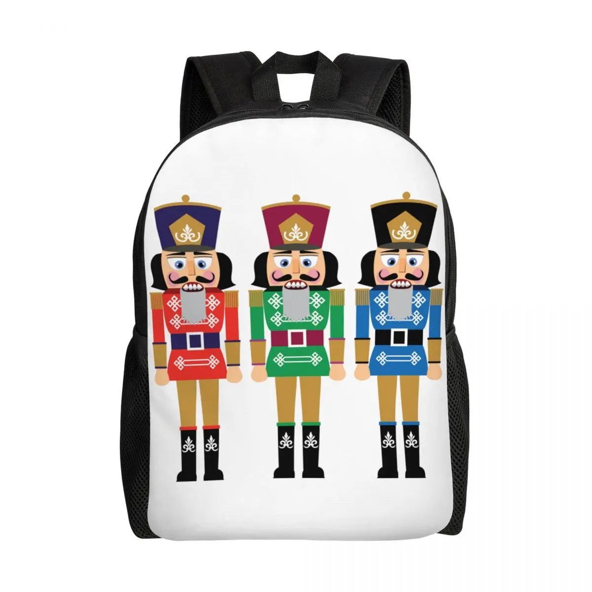 Custom Cartoon Toy Soldier Christmas Nutcracker Travel Backpack Men Women School Computer Bookbag College Student Daypack Bags