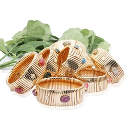 25mm Spring Chain Bracelet Dazzle Plating Gold Copper Illusory Color Bracelets Bohemia de Madera Pulseira Estrela de Cinco