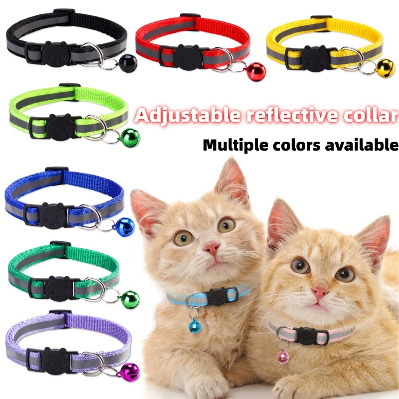 Reflective breakaway cat collar with bell