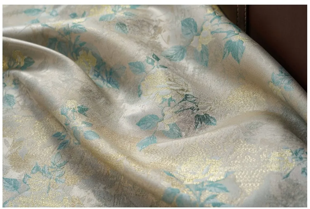 Tela Jacquard rosa de seda gris dorado de 1 metro, vestido sencillo y elegante para mujer, falda, bolso, tela de costura decorativa