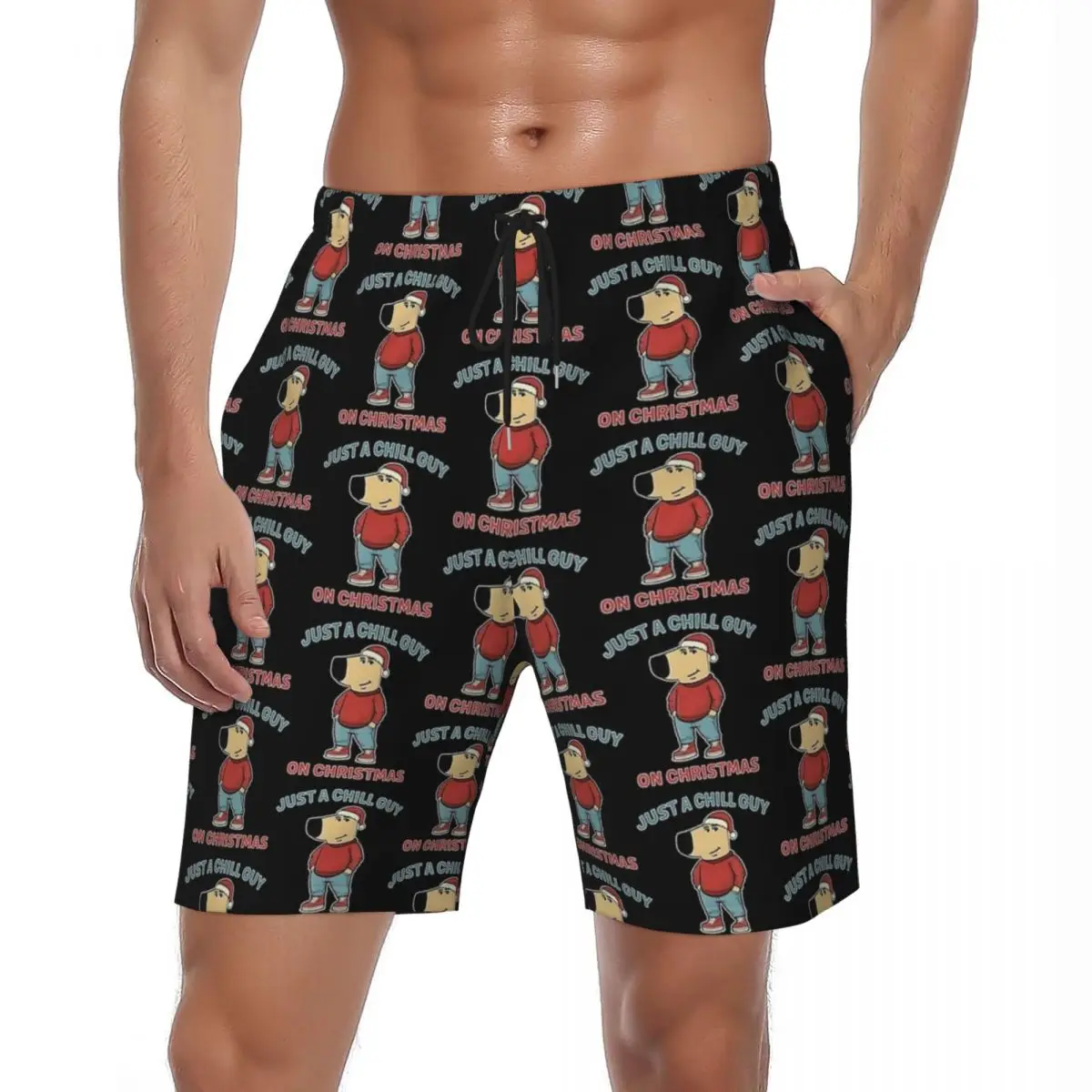 

I'm Just A Chill Guy Board Shorts Summer Christmas Funny Meme Surfing Beach Shorts Men Quick Dry Casual Oversize Swimming Trunks