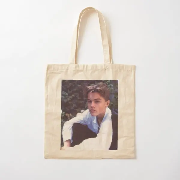 Young Leonardo Dicaprio Cotton  Canvas Bag Fashion Tote Grocery Shoulder Bag Women Designer Fabric Reusable Unisex Handbag