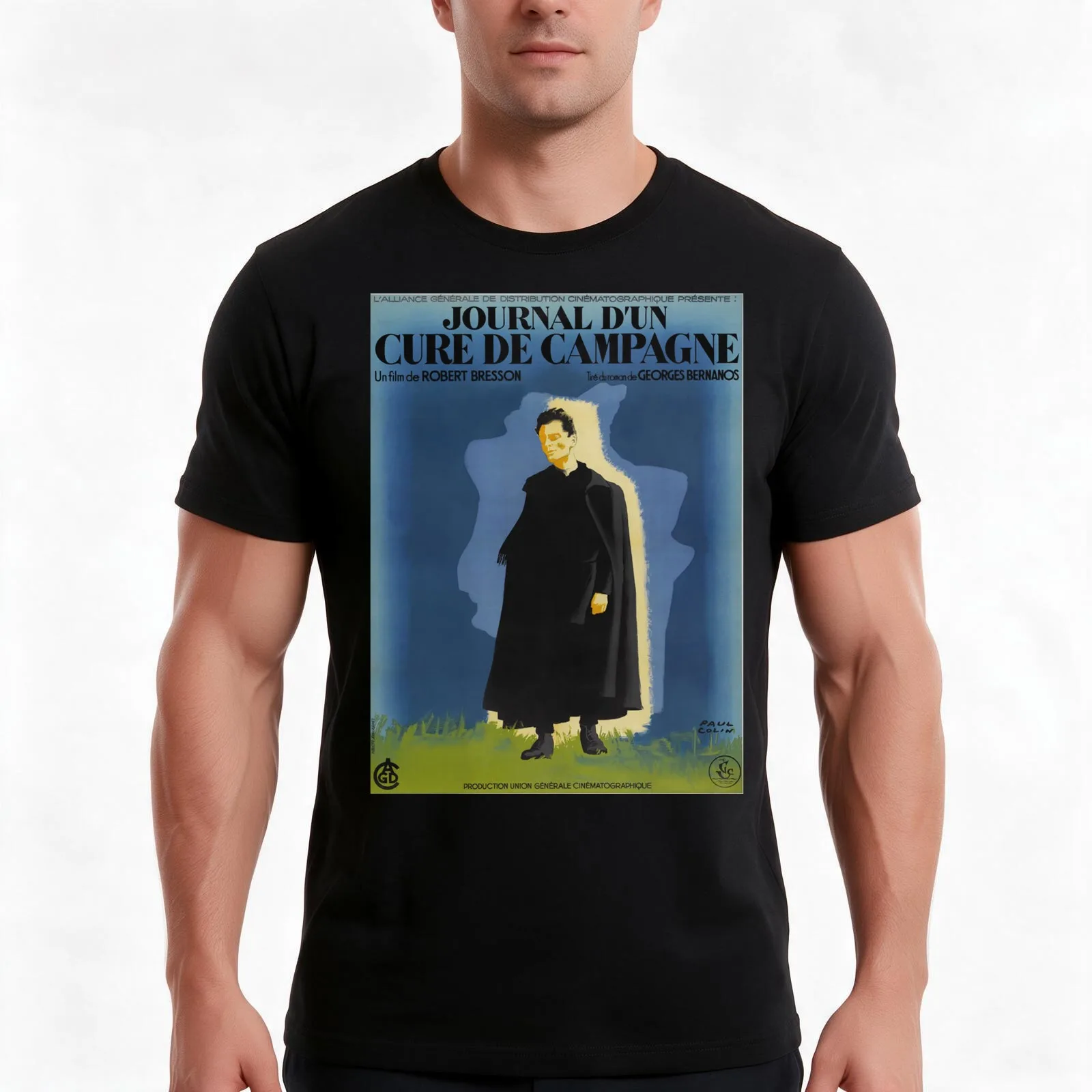 Diary of a Country Priest - Robert Bresson film (Journal d'Un Cure de Campagne) T-Shirt, Summer Casual Cotton Tee, 100% Cotton