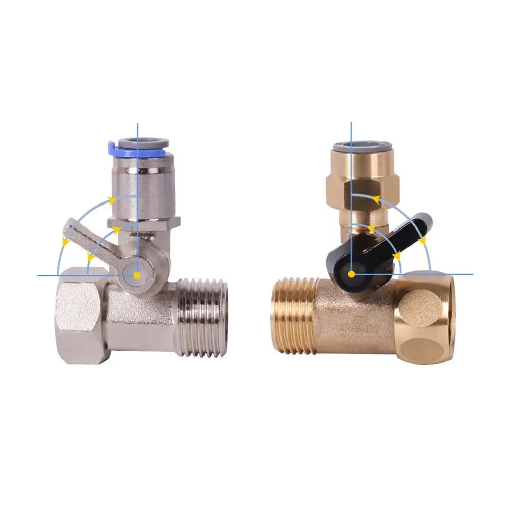 Brass Quick Insert Three Way Valve Alloy Stainless Steel Angle Valve Adapter Leak Resistant Replacement Part