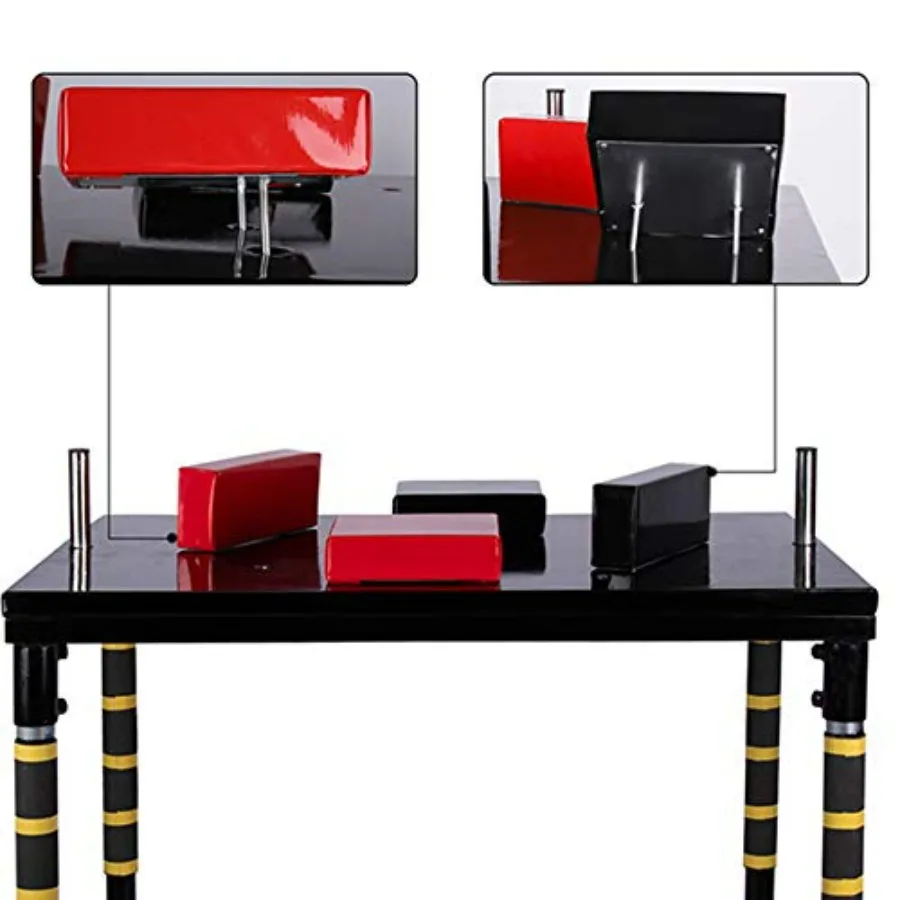 طاولة مصارعة بذراع قياسية للترفيه في صالة الألعاب الرياضية المنزلية والمناسبات التنافسية معدات مصارعة ذات ذراع سوداء متينة مصممة f