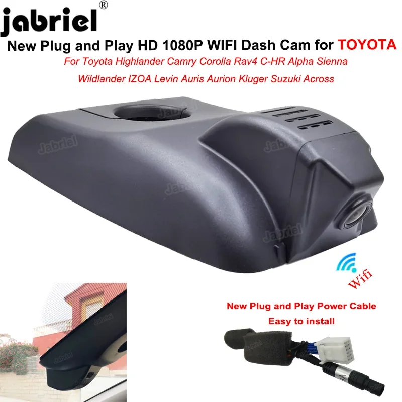 For Toyota Camry Aurion Rav4 Wildlander C-HR IZOA Corolla Levin Auris Highlander Kluger Alphard Sienna Dash Cam Car DVR Cameras