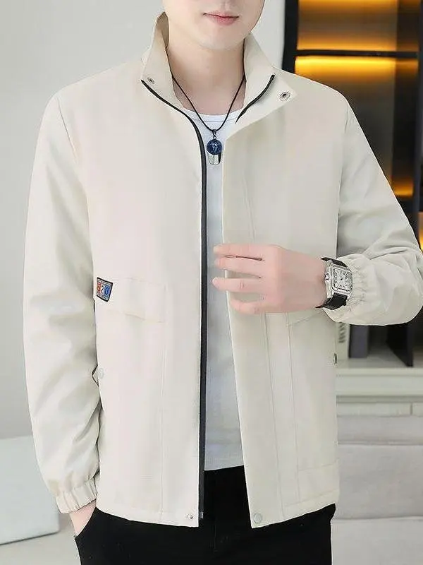 

Мужская весенне-осенняя тонкая куртка, повседневная длинная ветровка с воротником-стойкой, пальто Sli, универсальный легкий дышащий топ