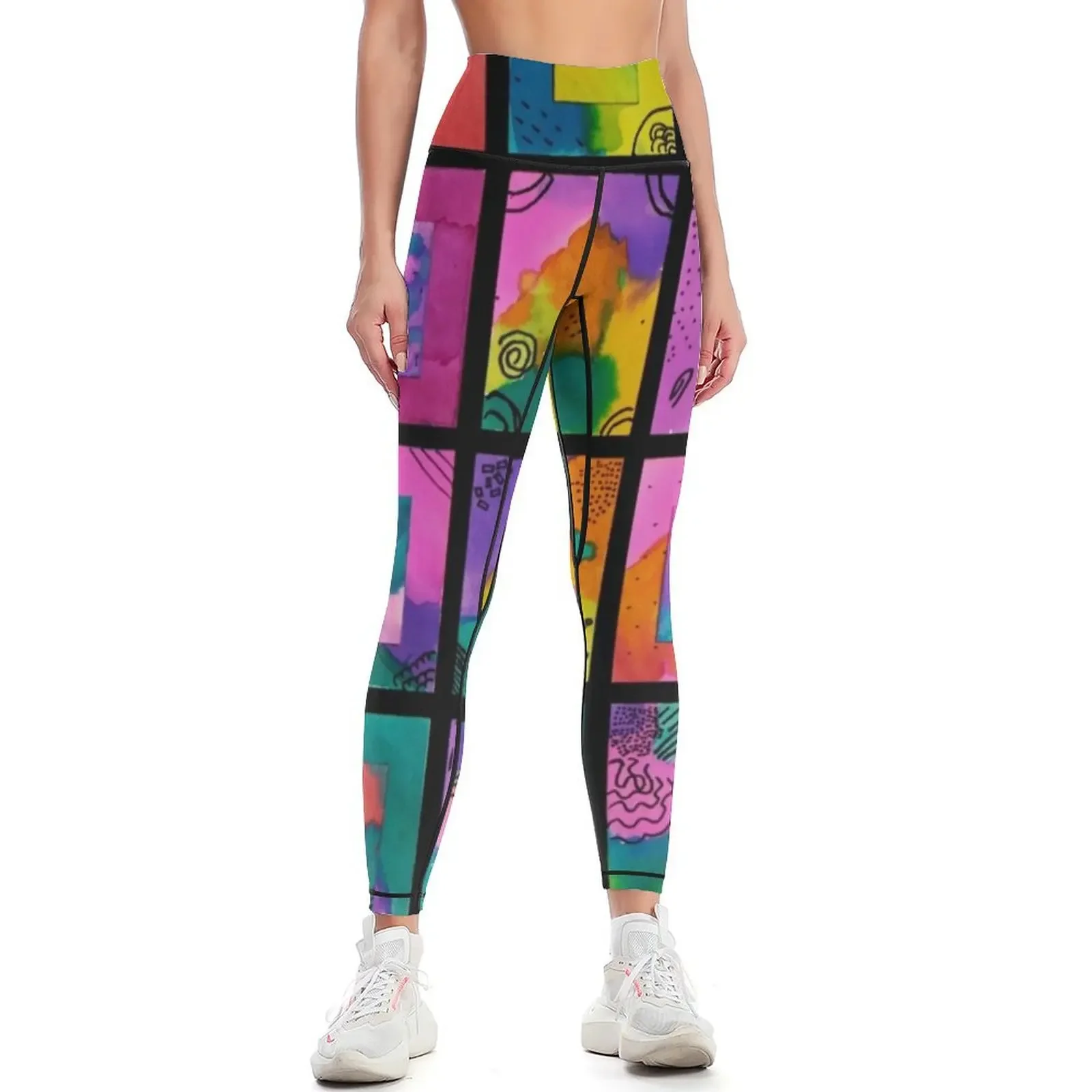 HHPS Art Show, Class 4C, Ink and Watercolour: Strength Lies In Differences Leggings Women's push up joggers for Womens Leggings