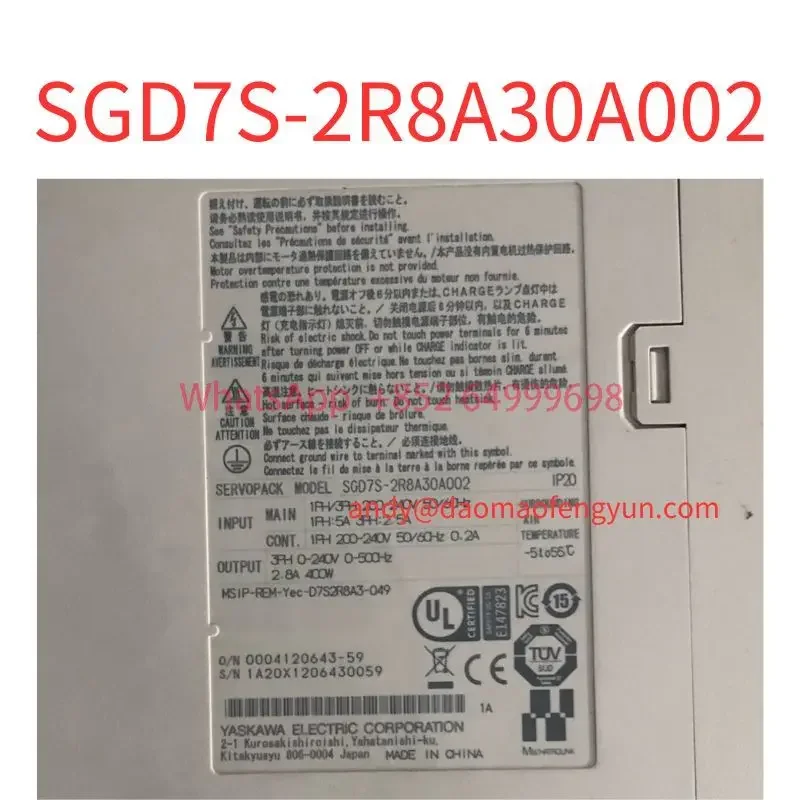 Second-hand SGD7S-2R8A30A002 servo driver Test OK