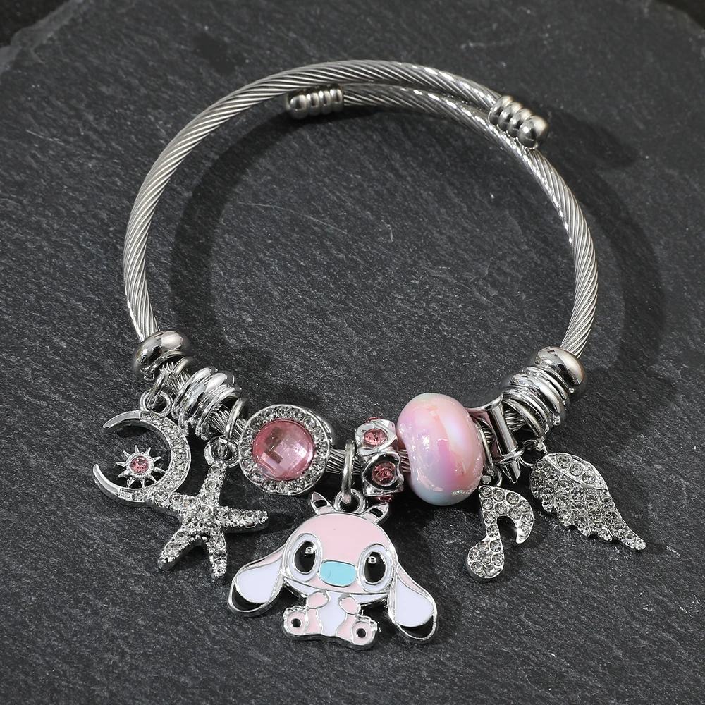 1 piece of summer DisneySea series fashionable new product cute Stitch pearl love shell element pendant versatile bracelet