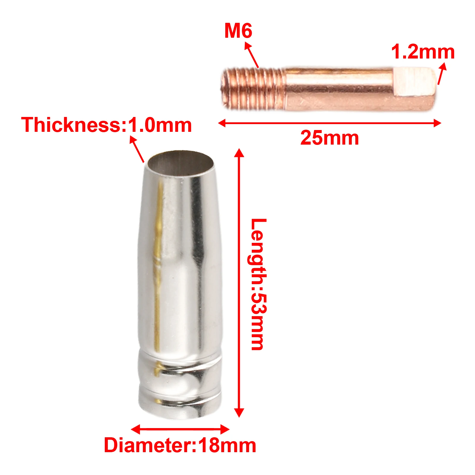 Imagem -06 - Ponta de Proteção para Suprimentos de Soldagem Ponta de Contato Tocha Suprimentos de Soldagem Acessórios Mb15 15ak Mig 0.6 mm 0.8 mm 0.9 mm 1.0 mm 1.2 mm Pcs por Conjunto