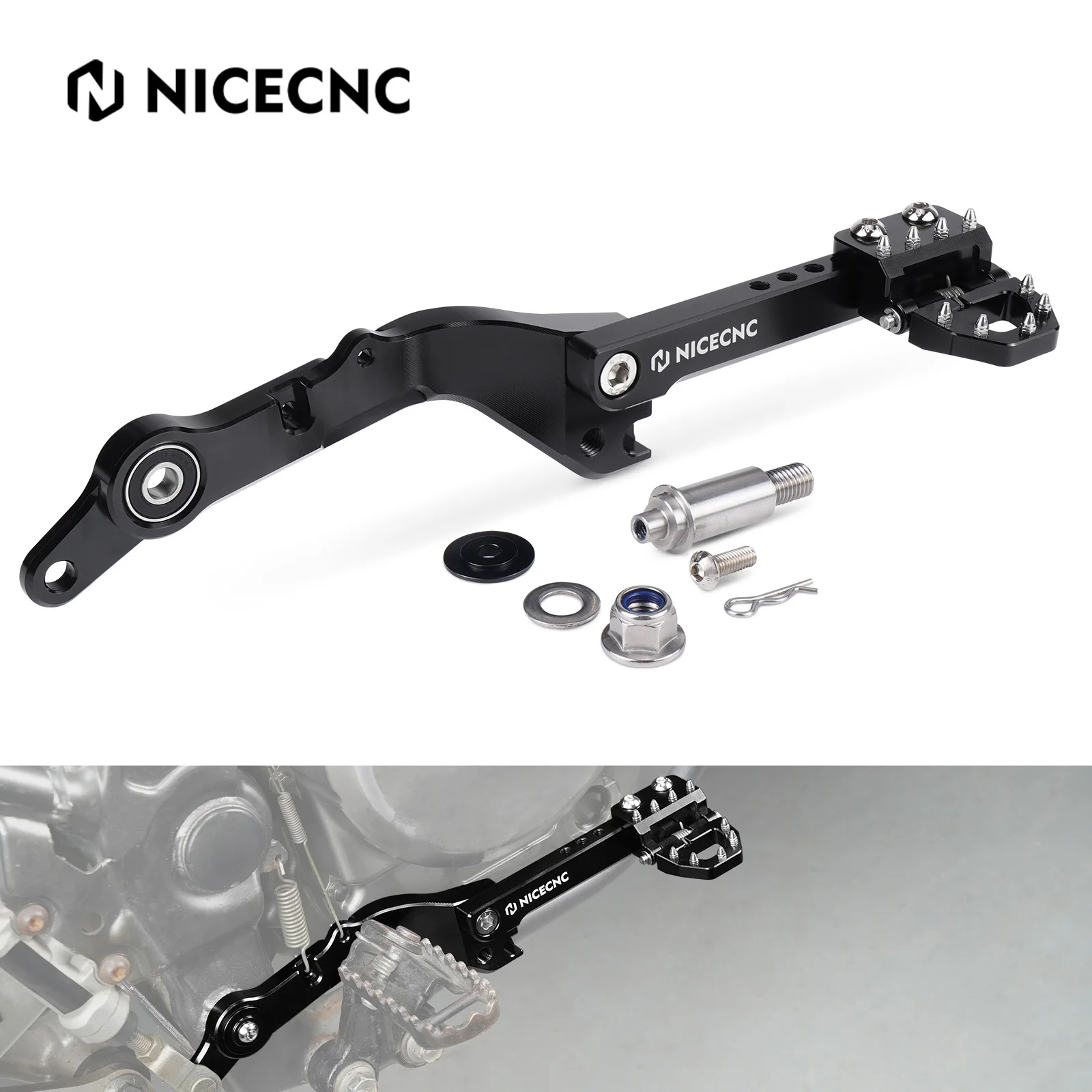 For Suzuki DR650 1996-2025 NICECNC Adjustable Multifunctional Rear Brake Pedal DR650S DR650E 2024 2023 2022 2021 2020 2019 2018