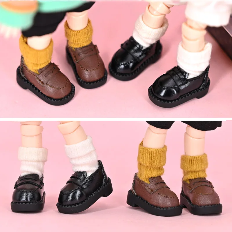 Ob11 Shoes Leather Student Uniform Shoes 2.5CM*1.2CM Suit Shoes Dolls Uniform Shoes for Ob11, YMY, Holala, Gcs, 1/12bjd Dolls