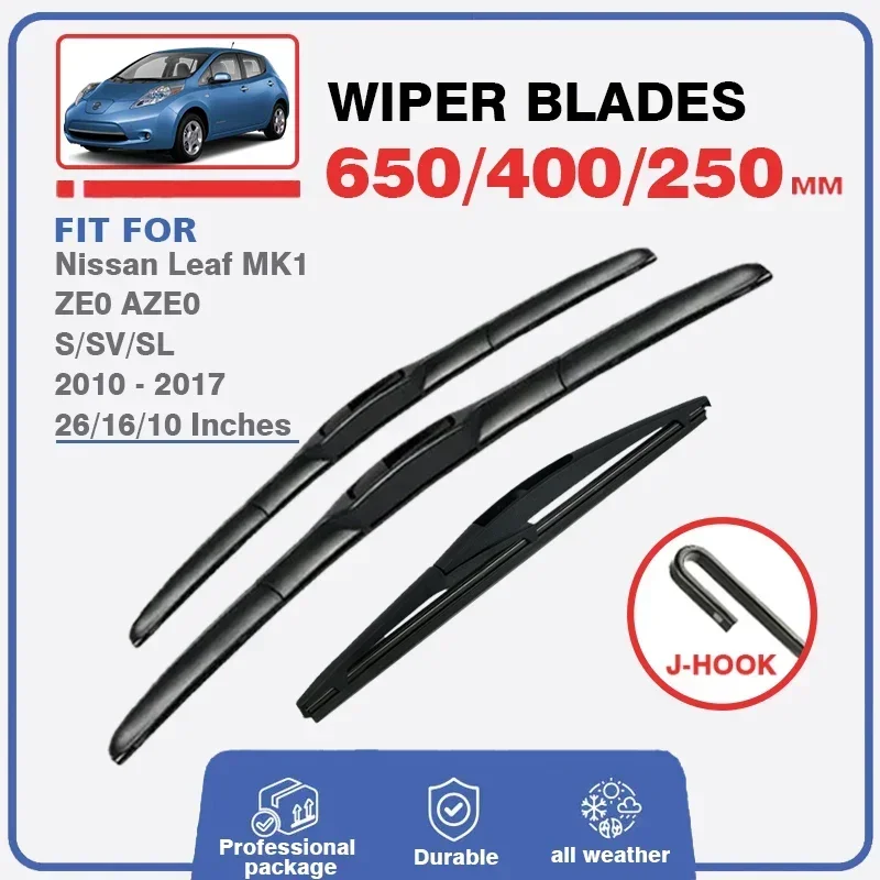 Wiper Blades For Nissan Leaf MK1 2010 - 2017 ZE0 AZE0 S SV SL Front Windshield Windscreen Rear Window 26\