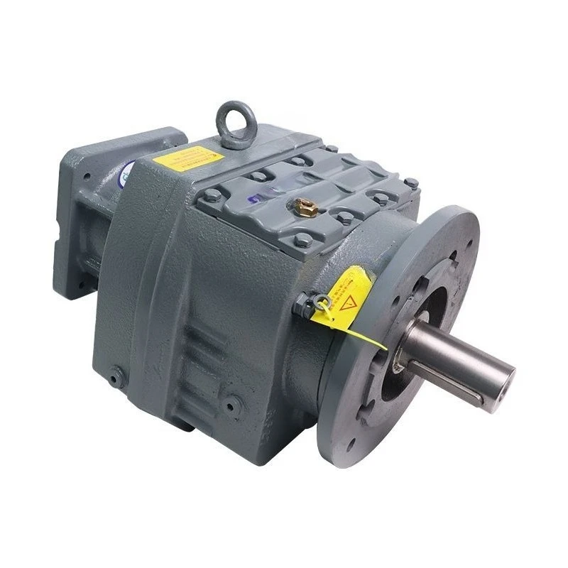Vertical helical gear reducer with servo motor