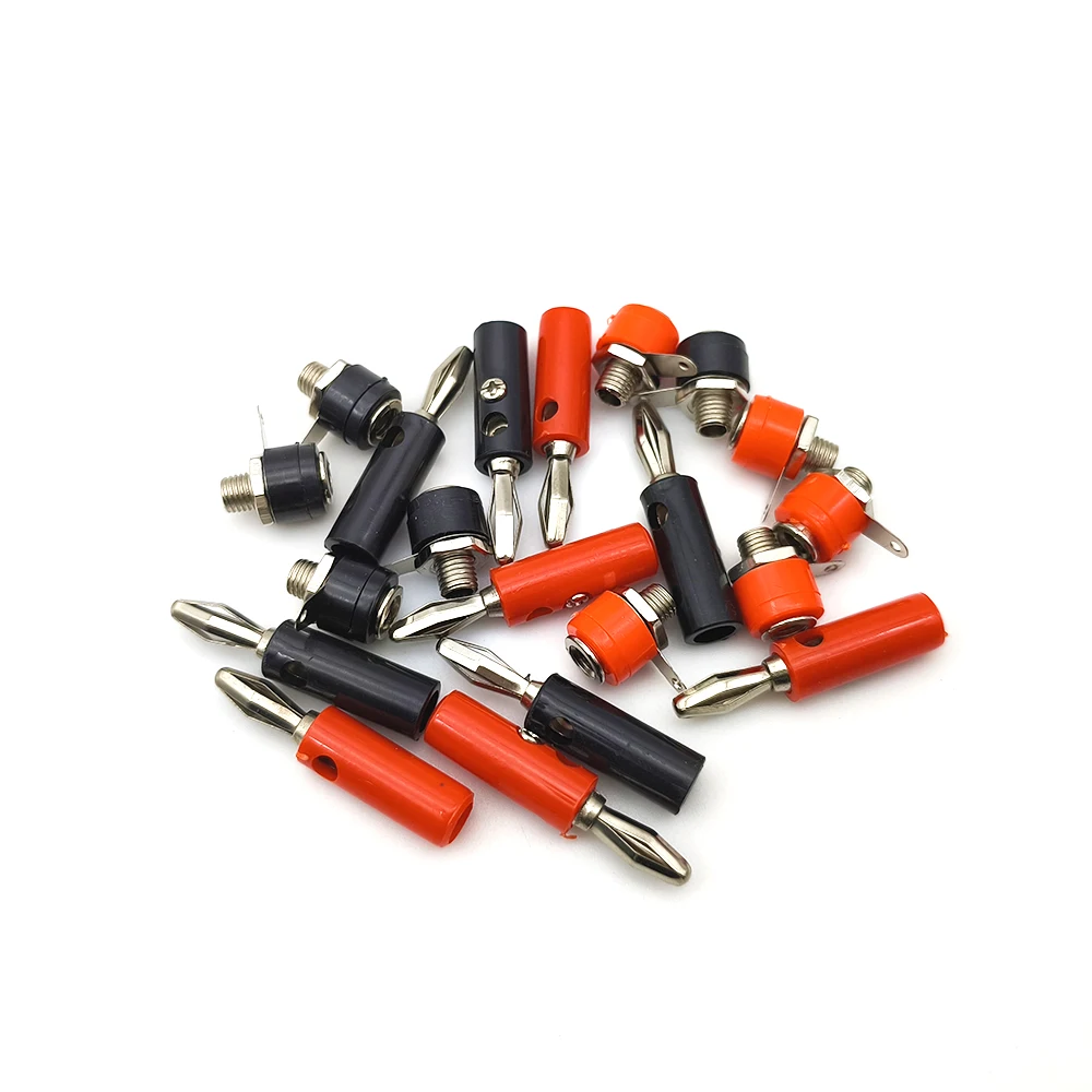 10Pairs 4mm Banana Plug Socket Connector Red and Black Female Male Banana Plugs Binding Posts Terminals