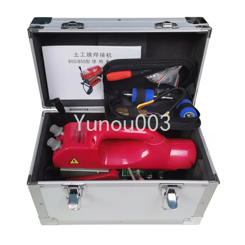 1100W Geomembrane Welding Machine Hot Wedge Welder HDPE Sheet Plastic Pond Liner Welder PVC Repairing Welding Machine